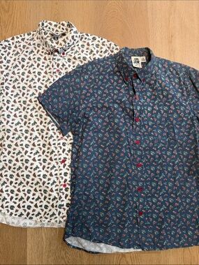 KENNINGTON LTD Short-Sleeve Navy and white Paisley Print